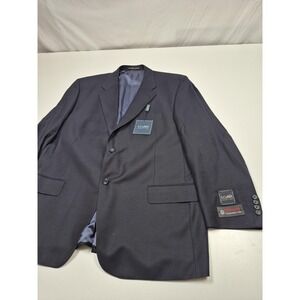 S Cohen Suit Jacket Mens 48R Blue Wool Silk 2 Button Prestige Made Canada